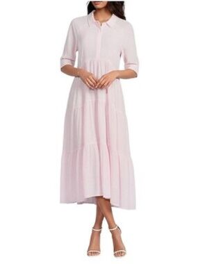 Blush Collared Tiered Maxi Dress